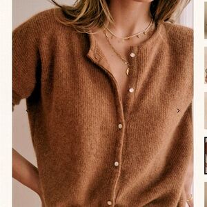Sézane Garpard Camel Cardigan Sweater